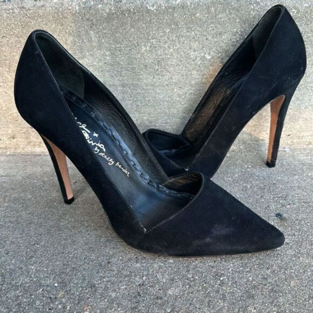 Alice + Olivia Women's Black Suede Heels size 39.5 (9.5)